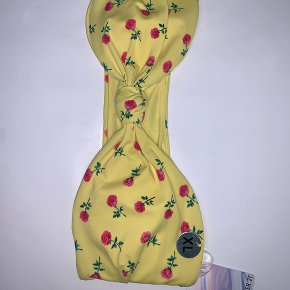 NWT FOREVER 21 XL Strapless Rose Print Bikini Top - Picture 5 of 9